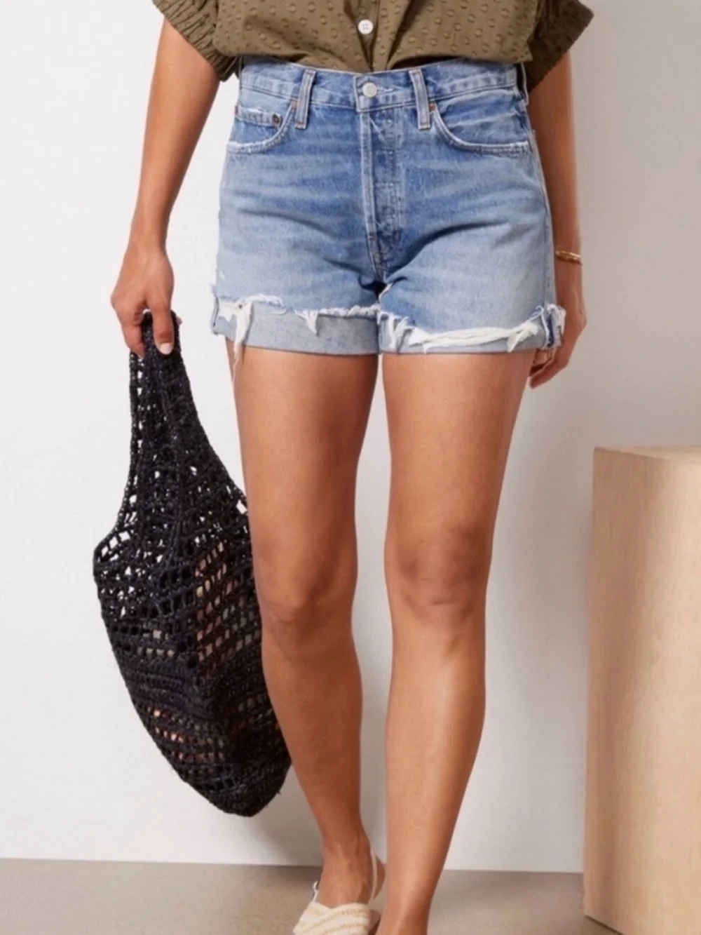Agolde Parker Long shorts in heatwave
